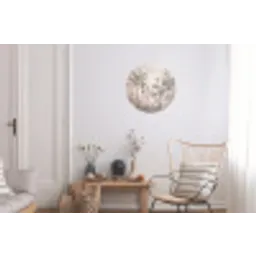 Jungle - Banenboom - Kolibrie - Beige Wandcirkel aluminium klein -woonkamer