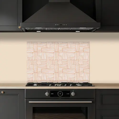 Strepen - Patroon - Terracotta keuken achterwand spatscherm klein 900 -sfeer1