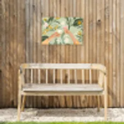 Glazen - Proosten - Bladeren - Groen Tuinposter op houten frame 2 cm dik klein -sfeer4