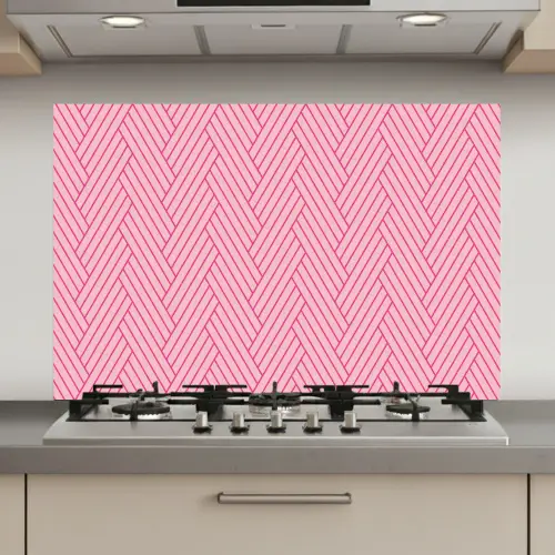 Roze - Patroon - Lijnen keuken achterwand spatscherm klein 900 -3d_website
