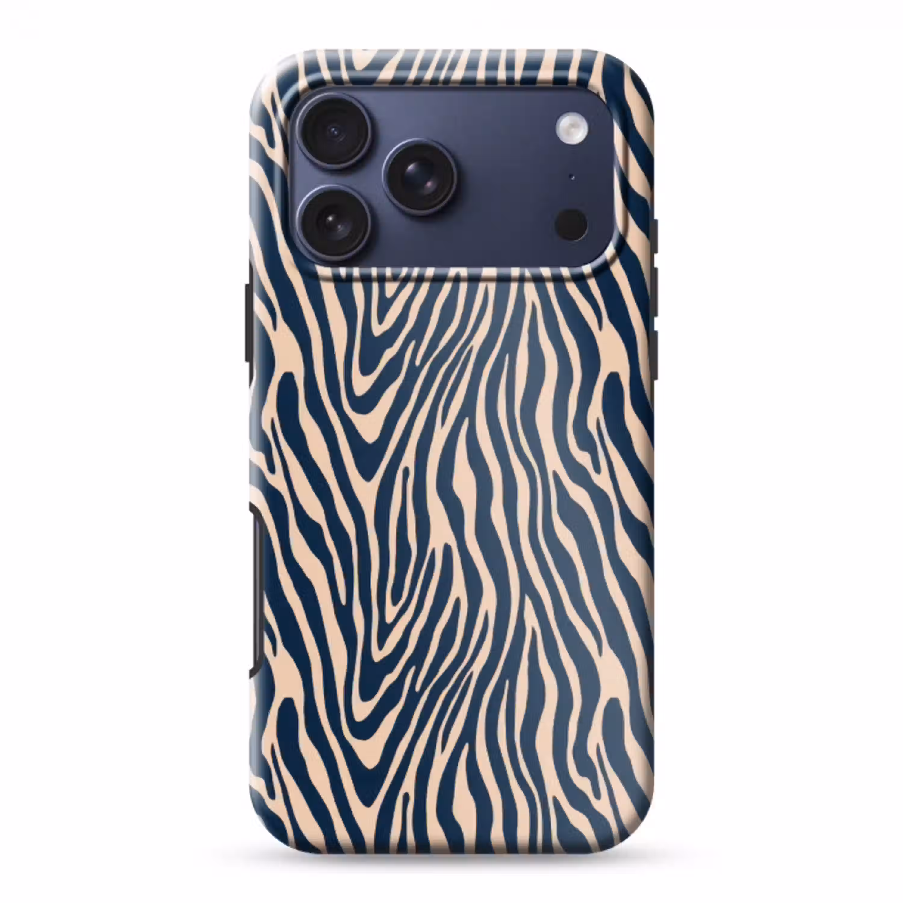 Zebra - Patroon - Blauw - Beige Toughcase MagSafe Apple iPhone 17 Pro Max klein 1019 -3d