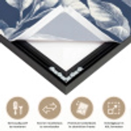 Botanisch - Patroon - Blauw Textielframe zwart klein 947 -USP_closeupNL