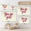 you go girl - Rood - Wit Wandkleed katoen klein -tsfeer8_DE