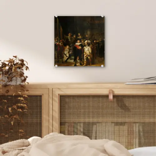 De Nachtwacht - Schilderij van Rembrandt van Rijn plexiglas 5mm klein -sfeer4