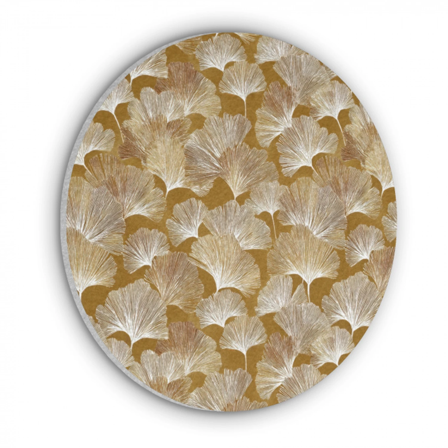 Ginkgo - Bladeren - Goud Akoestische PET Vilt - Rond klein 838 -3d