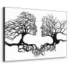 Bomen - Gezicht - Kunst - Abstract Textielframe zwart klein -3d