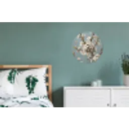 Botanisch - Stilleven - Blauw Wandcirkel aluminium klein -slaapkamer