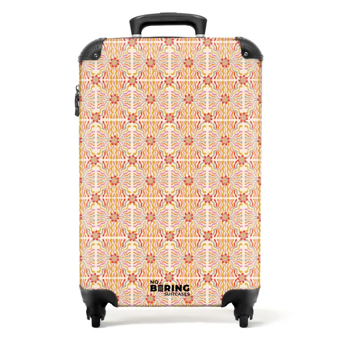 Retro disco patroon kleurrijk NBS - Handbagage koffer - Volwassenen Unisex middel -productfoto_recht