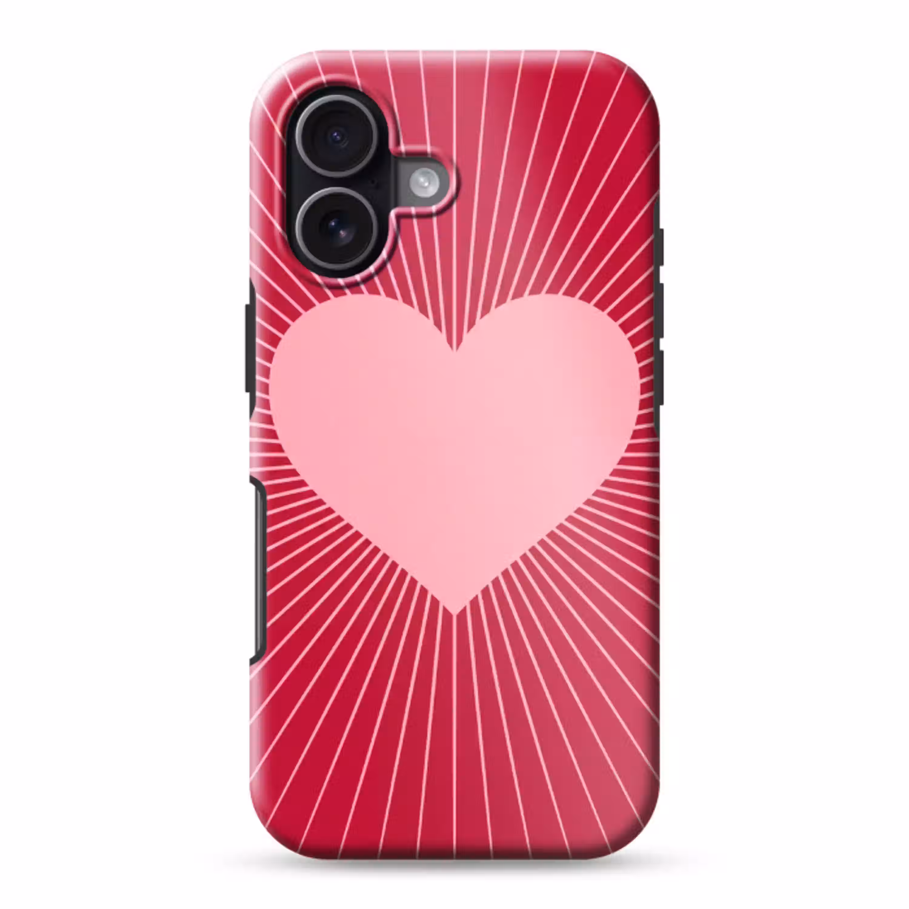 Hart - Stralen - Liefde - Abstract - Roze Toughcase MagSafe Apple iPhone 17 klein -3d