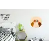 Illustratie - Mokken - Proosten - Bruin Wandcirkel aluminium klein -kinderkamer