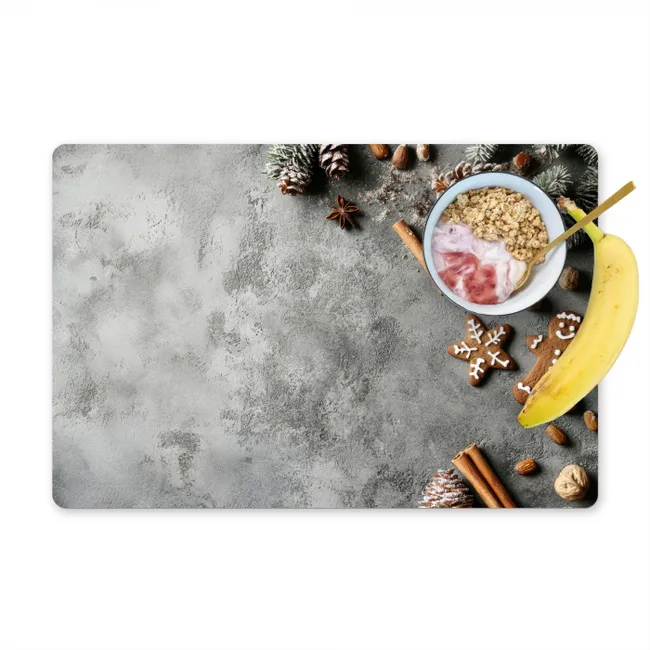 Kerst - Bakken - Grijs - Landelijk Placemat vinyl groot -zzzproduct_Kitchenyeah-website