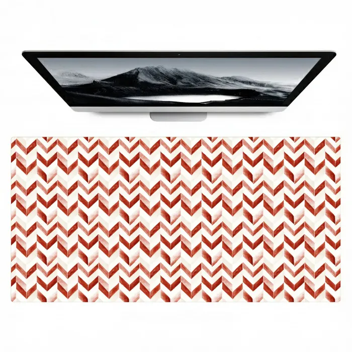 Strepen - Rood - Wit - Patroon Muismat XXL klein 681 -zzz3d