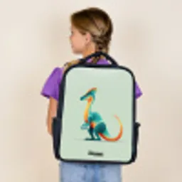 Dino - Blauw - Dier Rugzak - Zwart middel -sfeer5