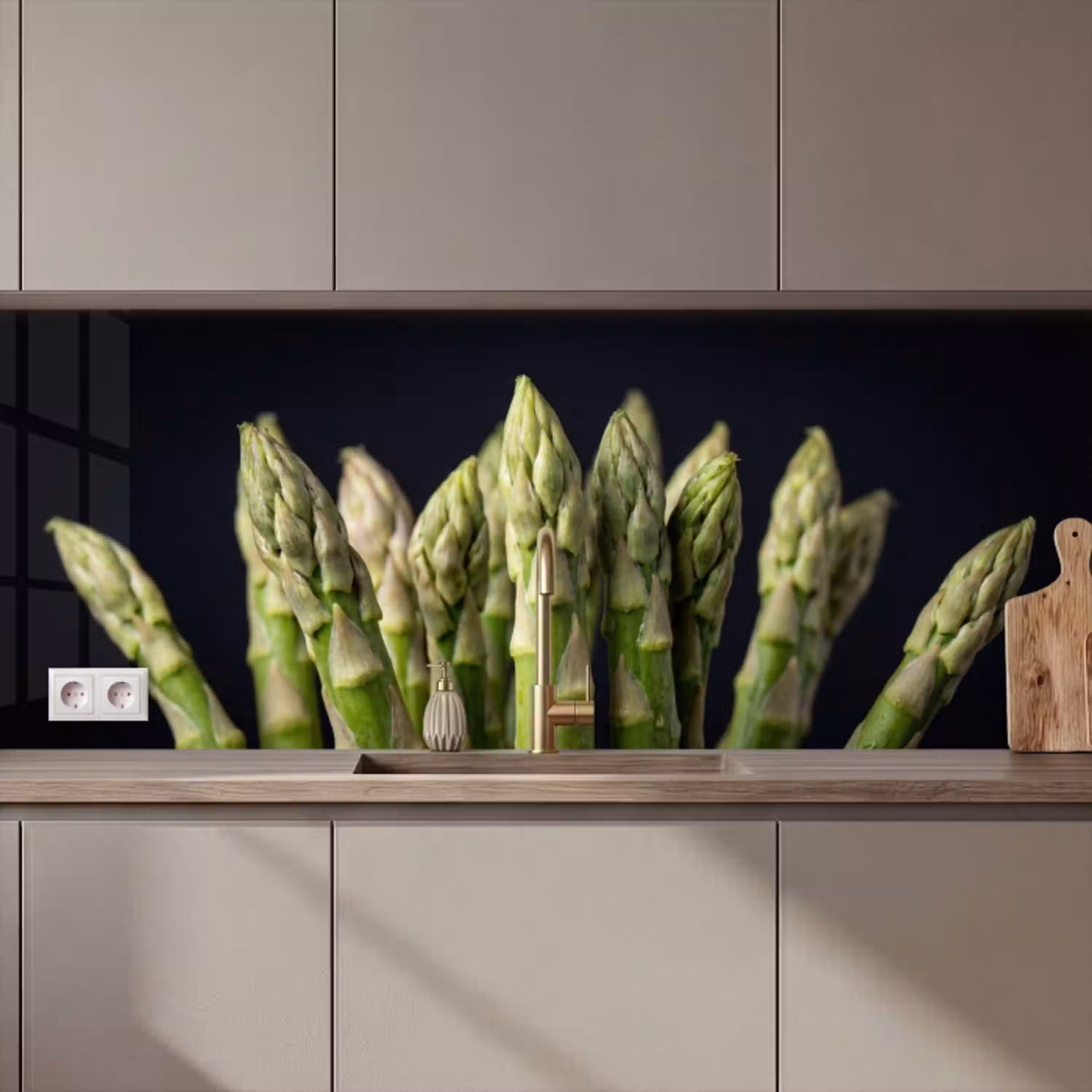 Asperges - Groen - Zwart keuken achterwand 2 middel zz_3dshopping
