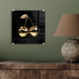 Kersen - Zwart - Goud - Chrome plexiglas 5mm klein -sfeer3
