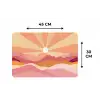 Bergen - Abstract - Zonnestralen - Roze Placemat vinyl groot -specs
