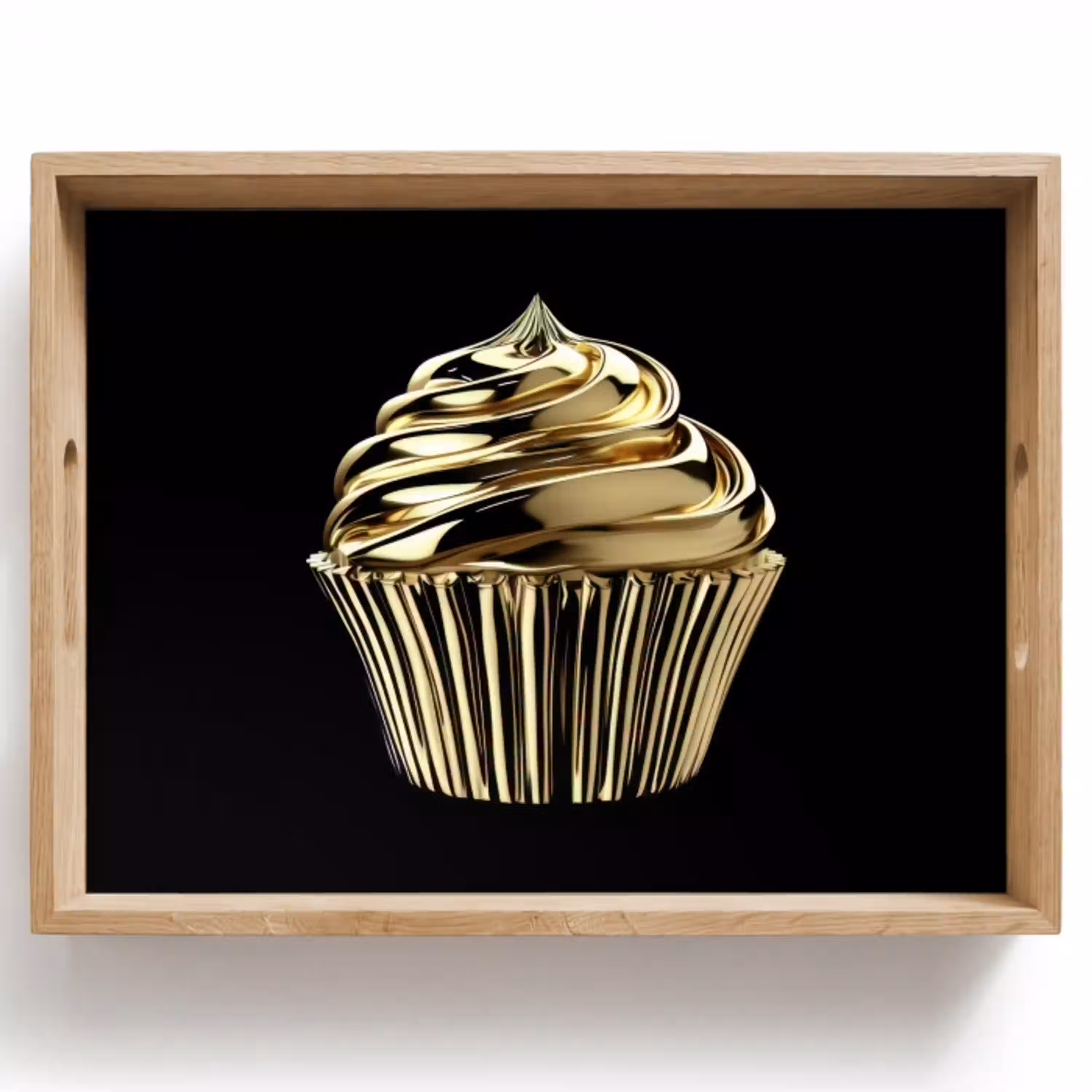 Cupcake - Eten - Goud - Zwart Dienblad Rechthoek middel -z3d_shopping