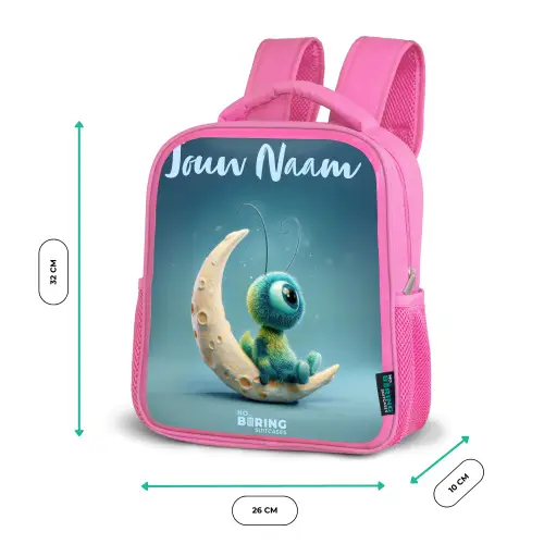 Dromerig Wezentje op de Maan Kinderrugzak - Roze middel -productfoto_formaten