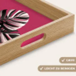 Bladeren - Rond - Roze Dienblad Rechthoek middel -USP_HandgreepDE