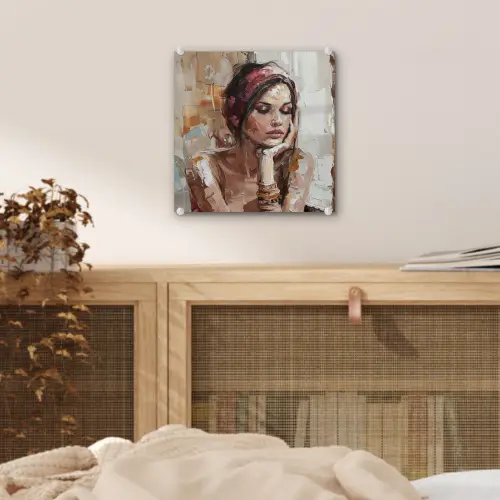 Vrouw - Verflook - Portret - Modern plexiglas 5mm klein -sfeer4