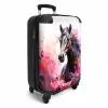Aquarel paard in kleurexplosie Koffer - NBS - Handbagage middel -productfoto_3d