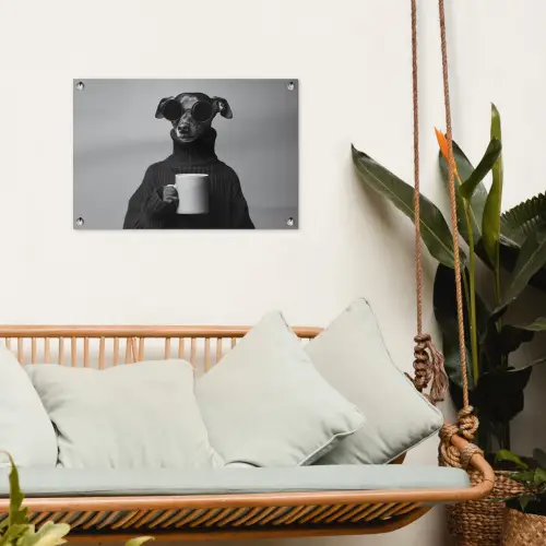 Coltrui - Hond - Bril - Mok tuinposter los doek klein -sfeer7