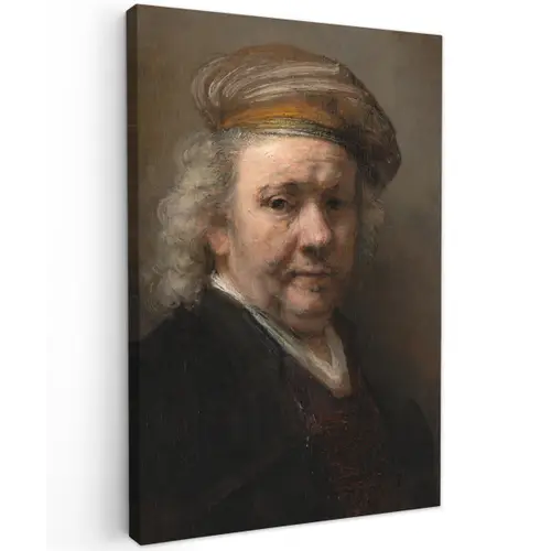 Zelfportret - Schilderij van Rembrandt van Rijn canvas 2cm klein -z3d