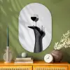 Hak - Wijn - Minimalistisch - Zwart Wandcirkel Ovaal Glas middel -sfeer2
