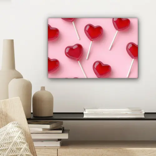 Lollies - Hartjes - Roze canvas 2cm klein -sfeer6