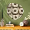 Donuts - Chocolade - Wit - Beige Wandcirkel Organisch Plexiglas middel -sfeer2
