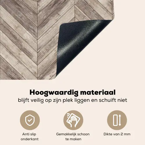 Plank - Patronen - Brocante Inductie beschemer met haakjes klein 777 -ky-onderkant-nl
