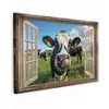 Doorkijk - Koe - Weiland - Dieren - Natuur canvas 2cm klein -z3d