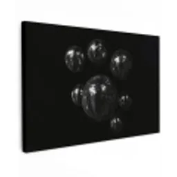 Discoballen - Minimalistisch - Zwart Tuinposter op houten frame 2 cm dik klein -3d