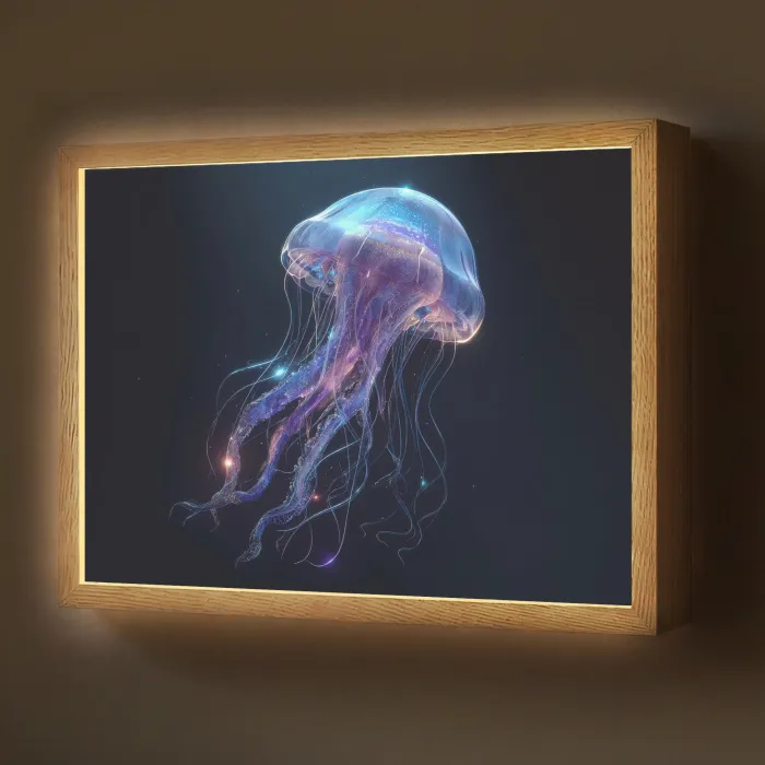 Tentakels - Kwal - Paars - Sprankeling Light Box met batterij (Wandlamp) middel -z3d_website
