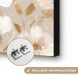 Bloemen - artistiek - Goud Textielframe zwart klein 947 -USP_ophangsysteemNL