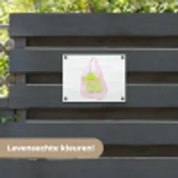 Netzakje - Roze - Illustratie - Limoenen tuinposter los doek klein -sfeer3