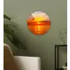Zonsondergang - Zee - Lucht - Oranje - Horizon - Water Wandcirkel kunststof plaat 5mm dik klein -sfeer3