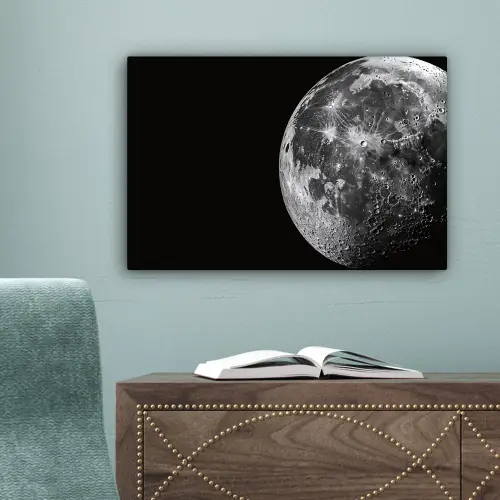 Close-up - Maan - Wit - Textuur canvas 2cm klein -sfeer4