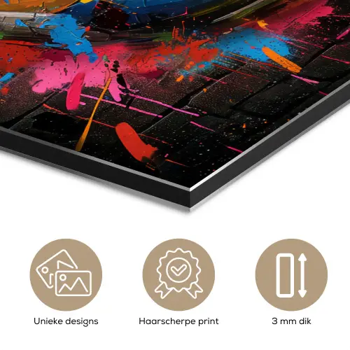 Graffiti - Voetbal - Muur - Street art - Sport aluminium wit klein -closeup_NL