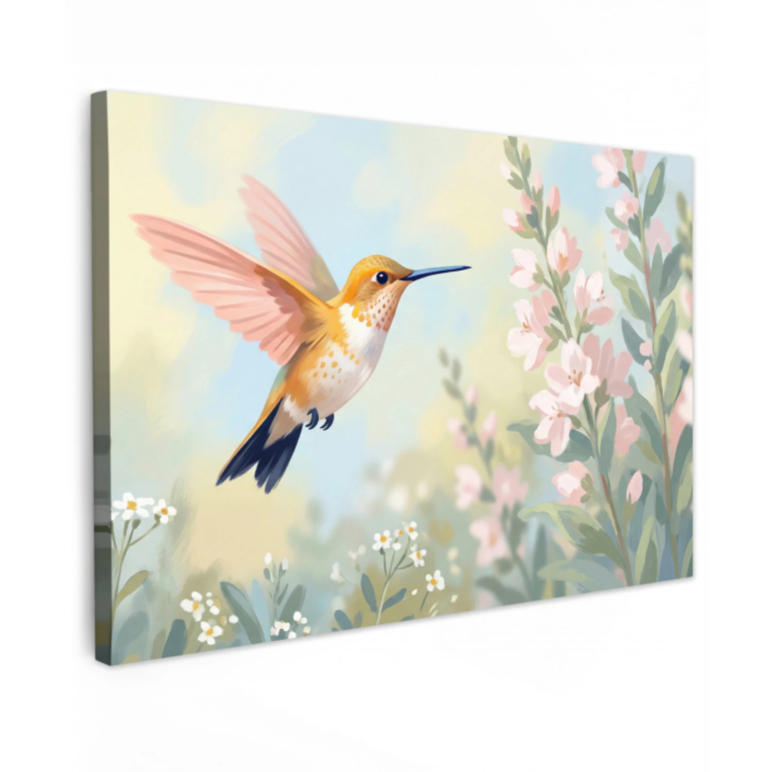 Kolibrie - Illustratie - Kleurrijk canvas 2cm klein -z3d