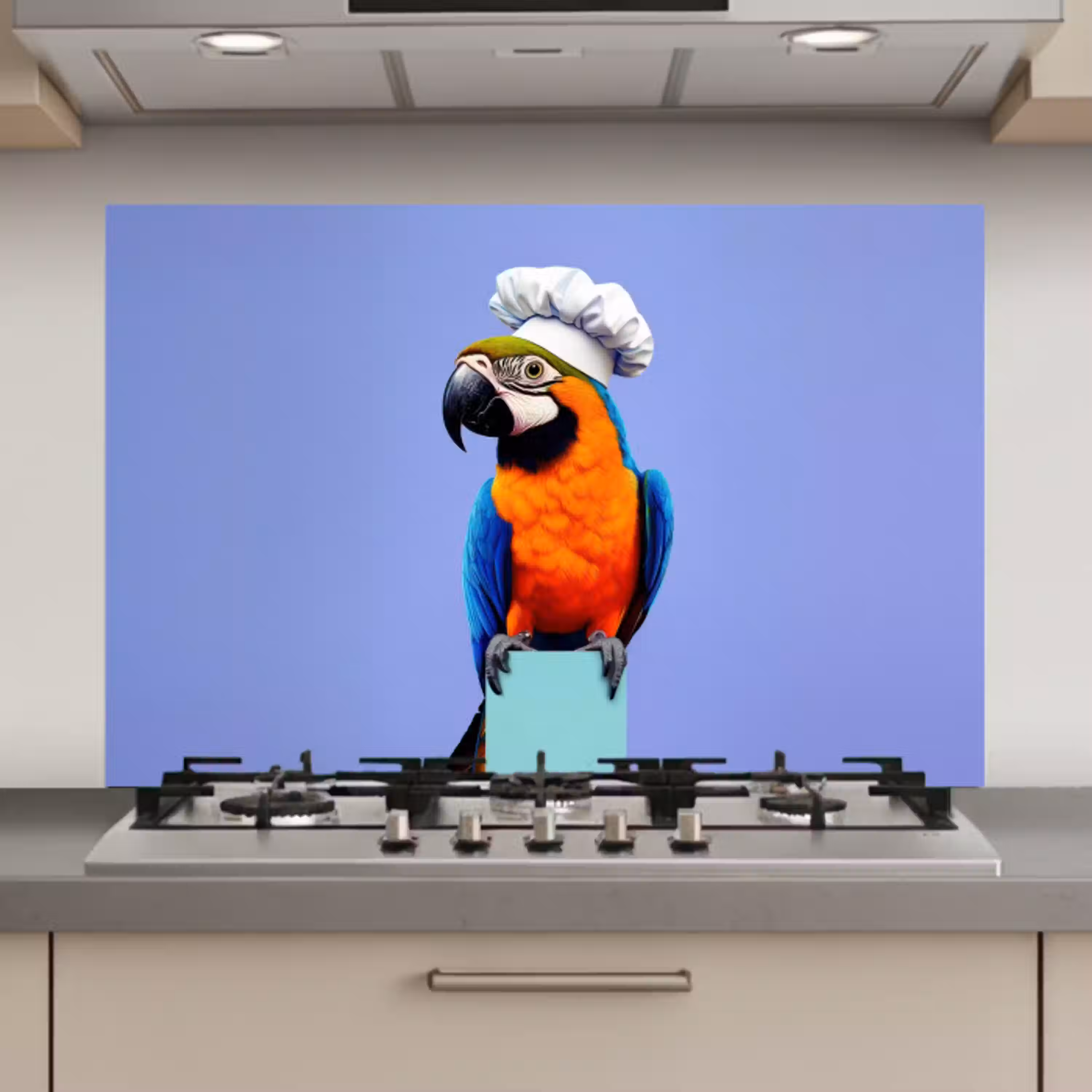 Papegaai - Koksmuts - Vogel - Leuk keuken achterwand spatscherm klein -3d_website