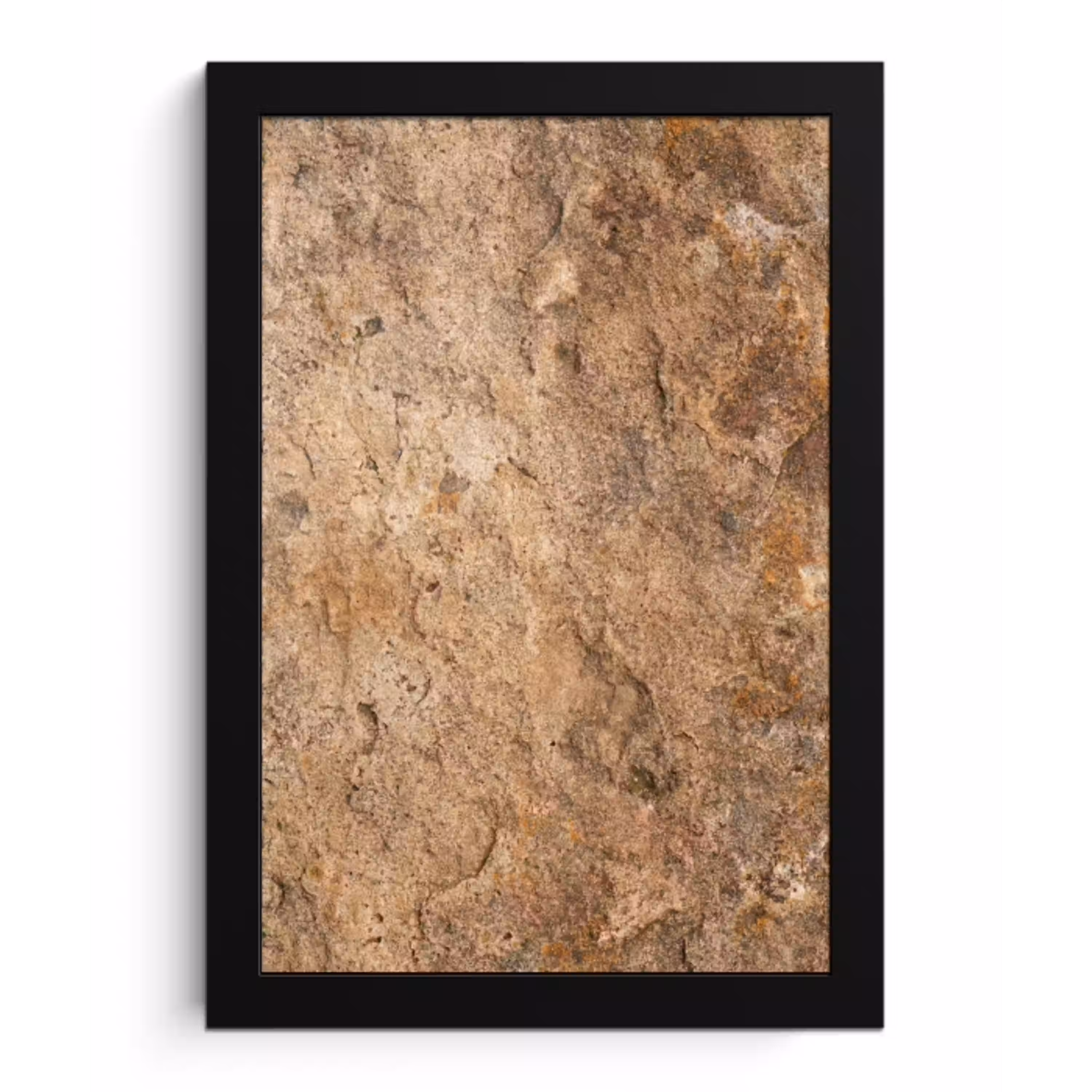Steen - Natuur - Textuur - Abstract - Bruin fotolijst zwart zonder passe partout klein -3d