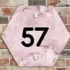 Roze marmer - Traditioneel Naambord Hexagon klein -sfeer2