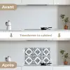 Tegels - Spaans - Patronen - Keramiek keuken achterwand spatscherm klein -voor_na_FR