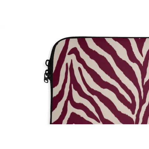 Zebra - Motief - Bordeaux - Rood laptophoes neopreen klein 279 -detail