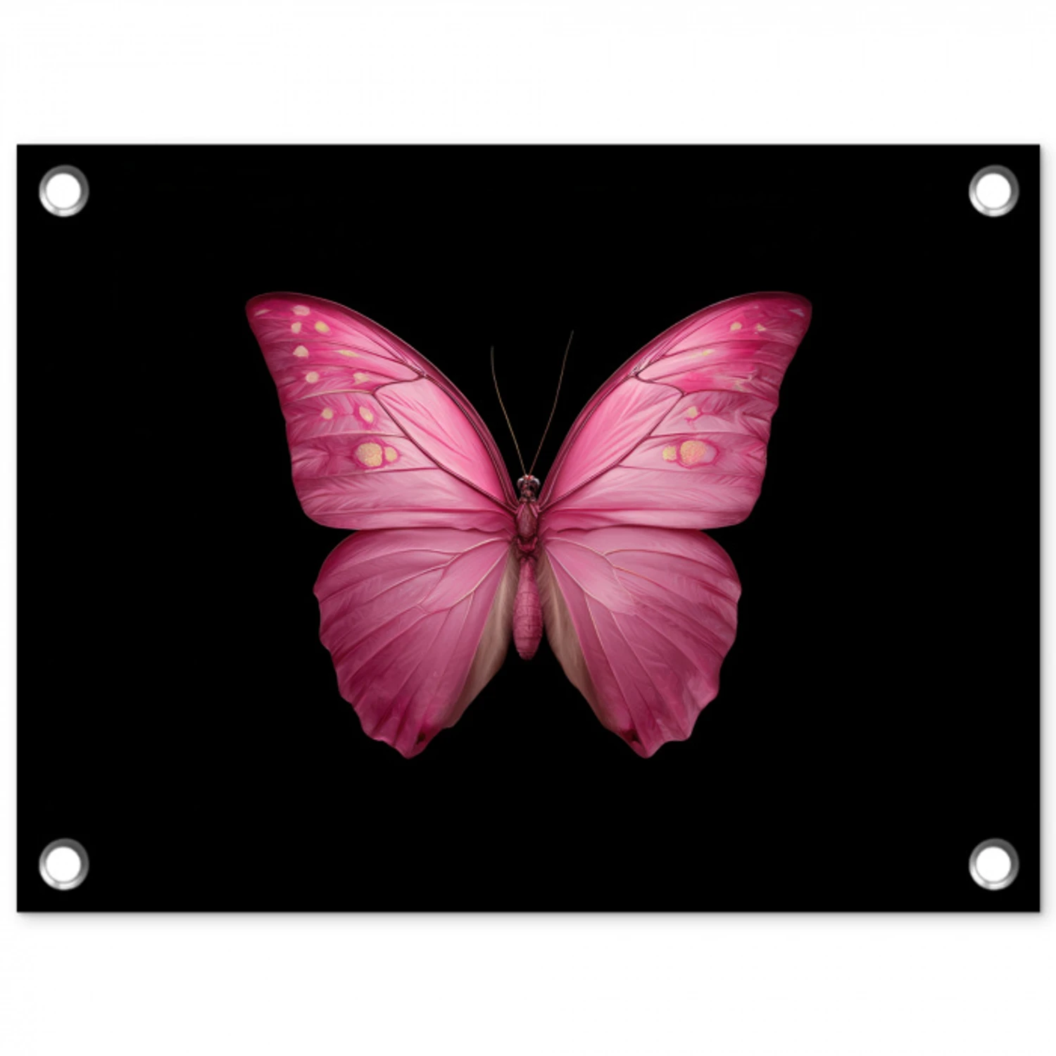 Vlinder - roze - Elegant tuinposter los doek klein -3d