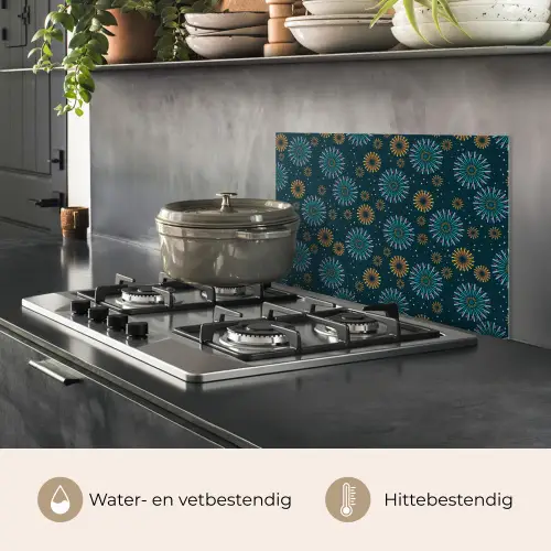 Blauw - Patroon - Retro keuken achterwand spatscherm klein 900 -usp_NL