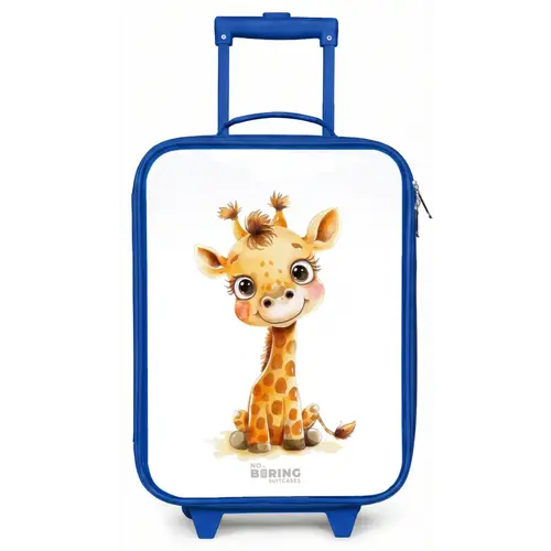 Baby giraffe Kinderkoffer - Blauw klein -zz3dotto