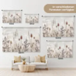 Weidebloemen - Design - Sepia Wandkleed katoen klein -tsfeer8_DE