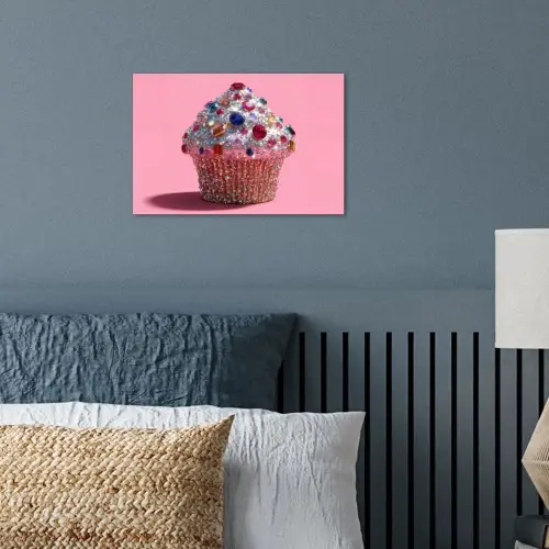 Cupcake - Kleurrijk - Edelstenen poster papier klein -sfeer2
